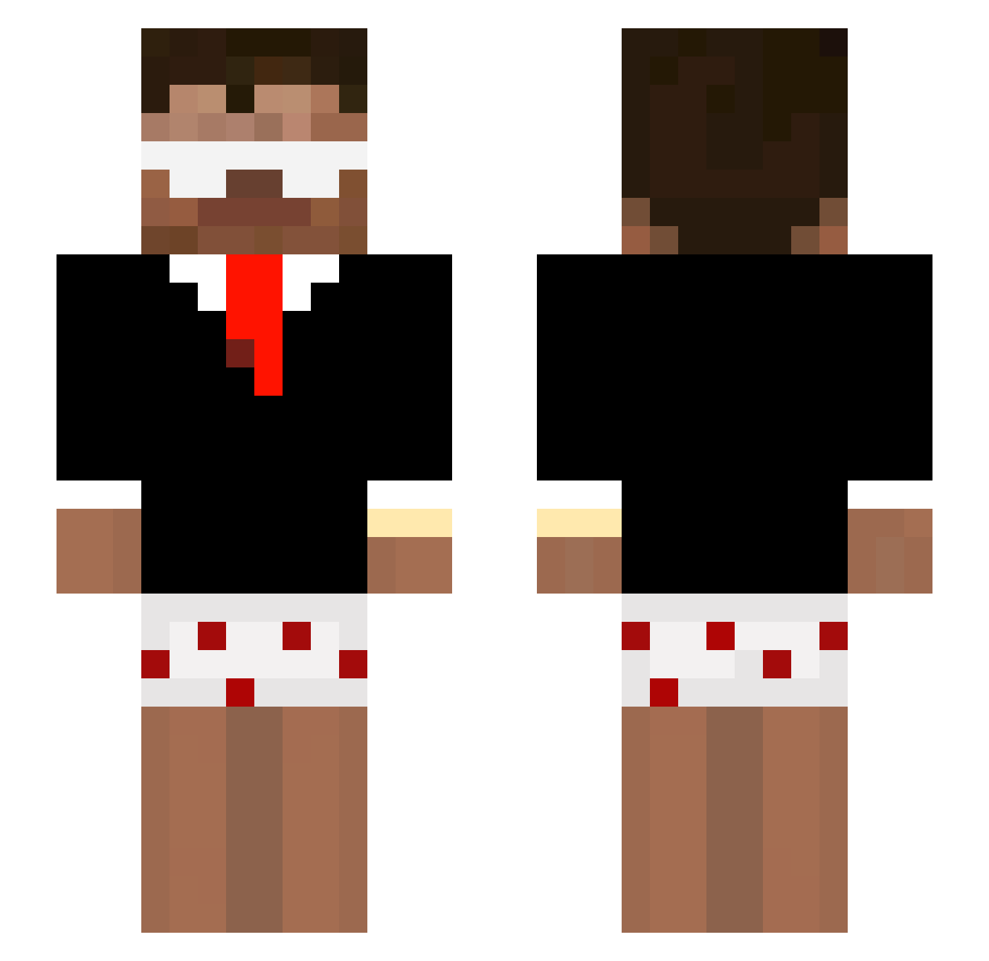 TedzHD Minecraft skin, front and back view