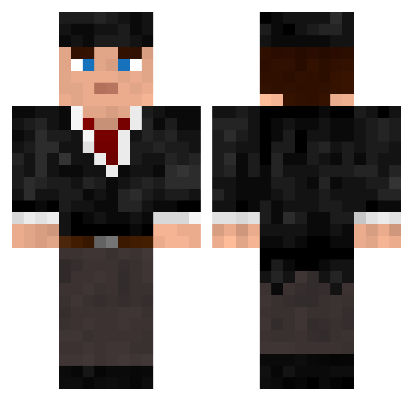 simtendo Minecraft skin, front and back view
