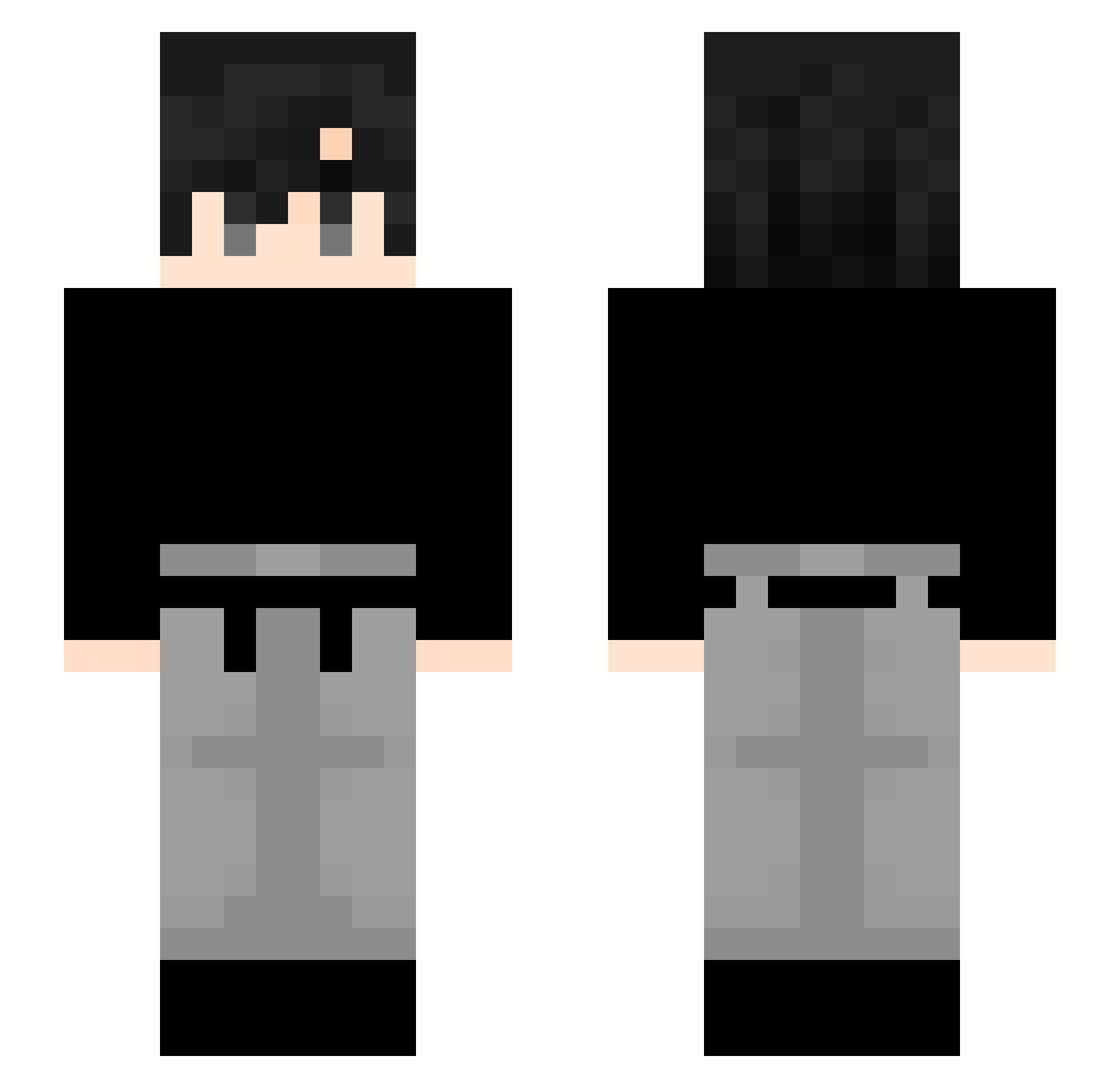 zroScatha Minecraft skin, front and back view