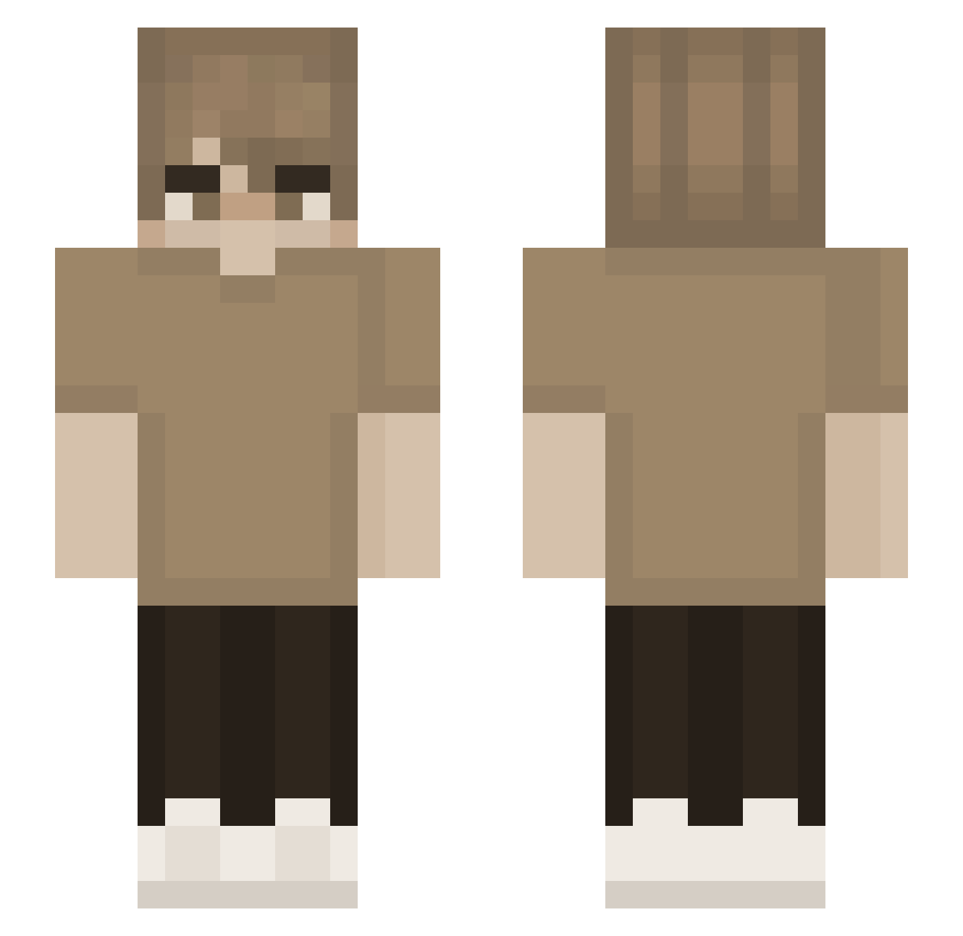 Tateroid_ Minecraft skin, front and back view