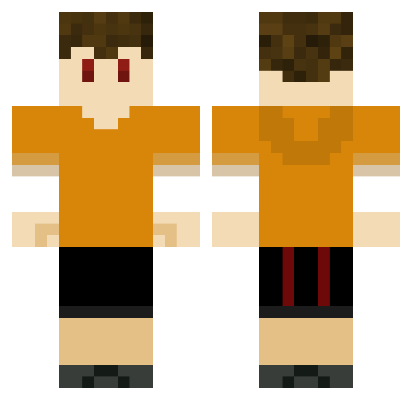 Walthermite Minecraft skin, front and back view