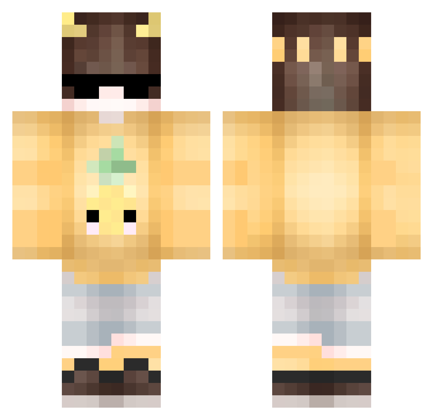 heartyzz Minecraft skin, front and back view