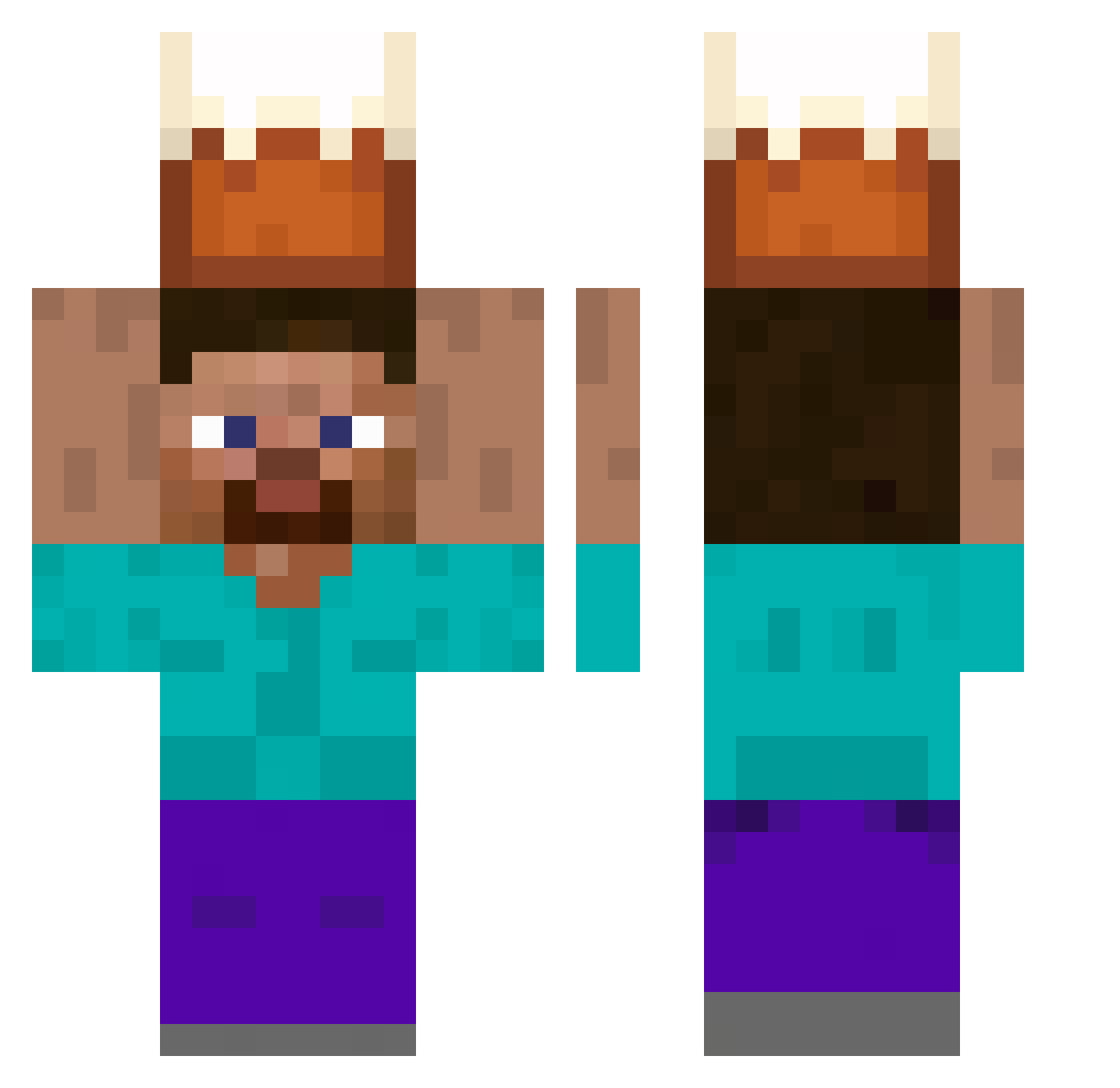 Hp20jk74 Minecraft skin, front and back view