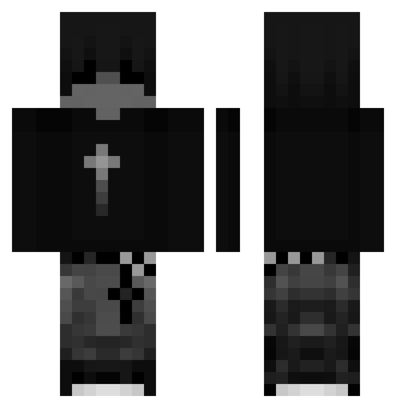 XD_LUCIFER69 Minecraft skin, front and back view