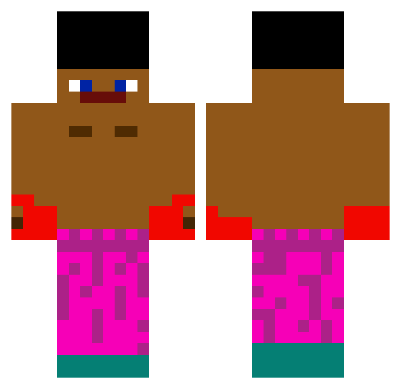 danflexu Minecraft skin, front and back view