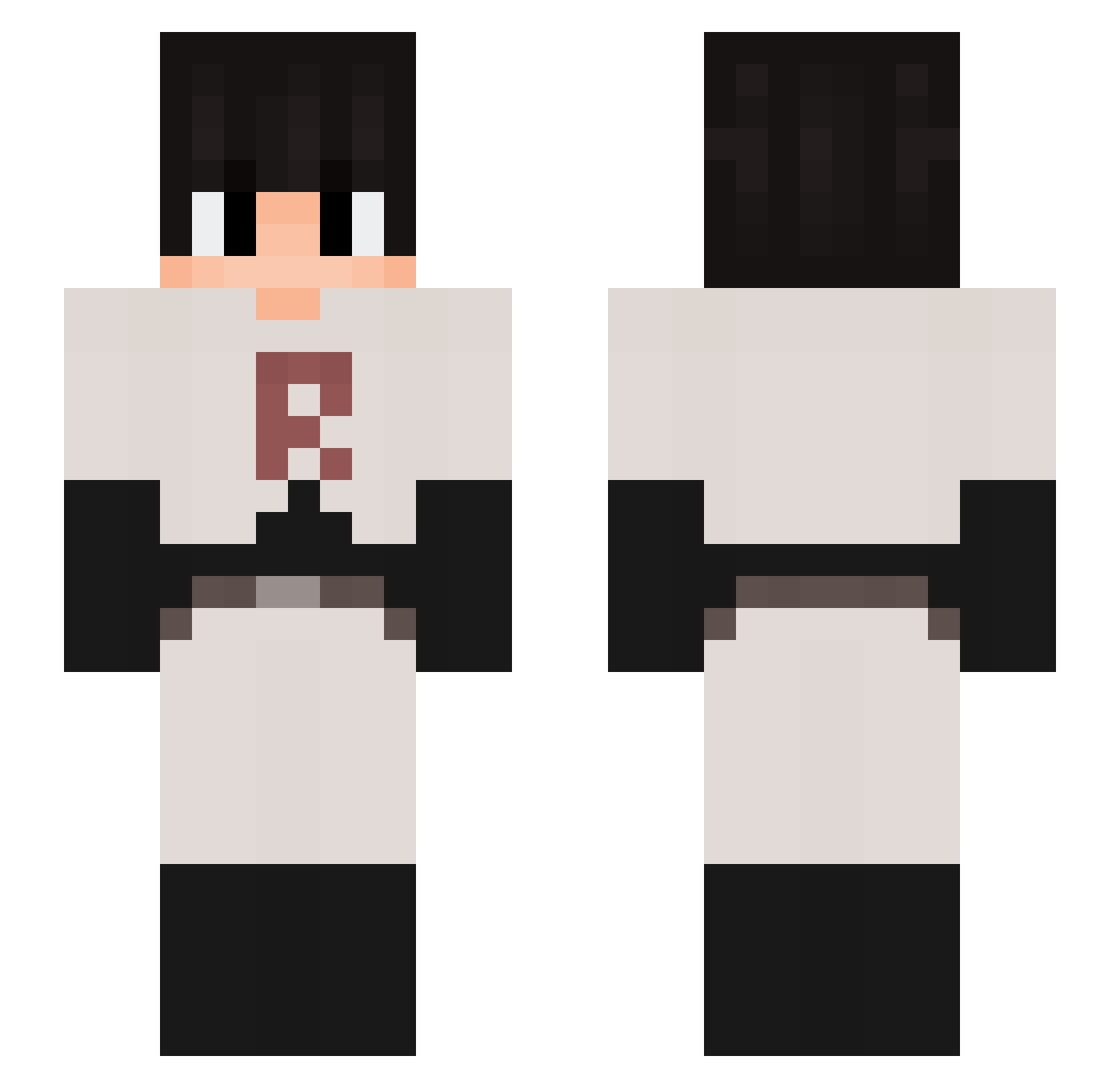 seasyc Minecraft skin, front and back view