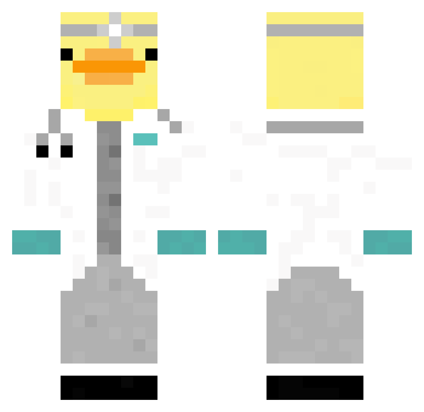 chaoschickn Minecraft skin, front and back view