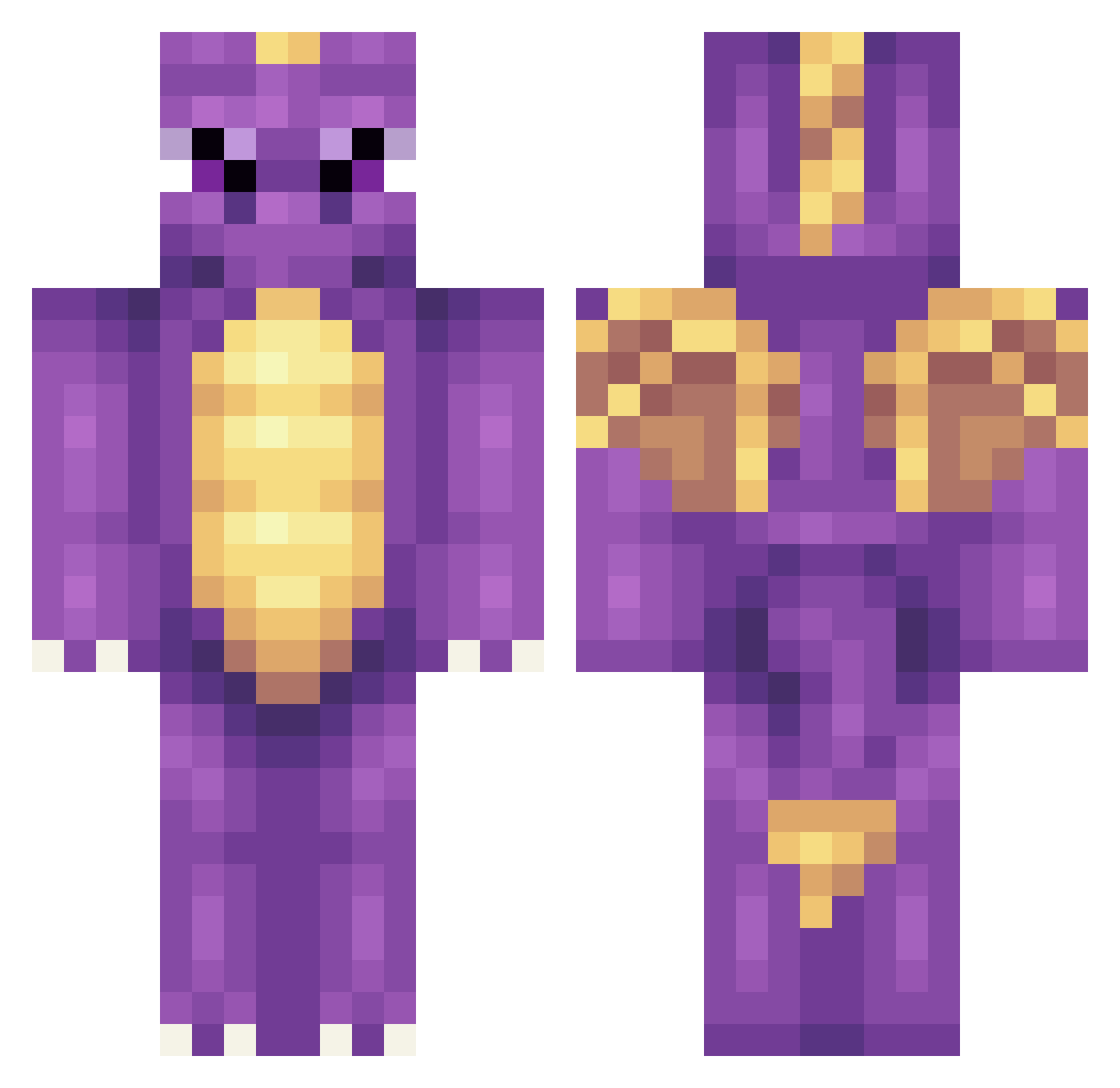 krendy Minecraft skin, front and back view