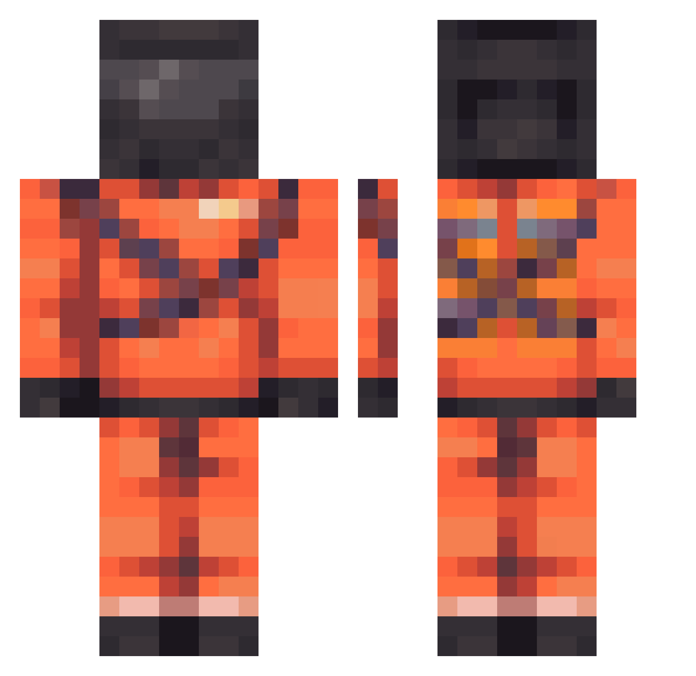 SpiderBoy770 Minecraft skin, front and back view