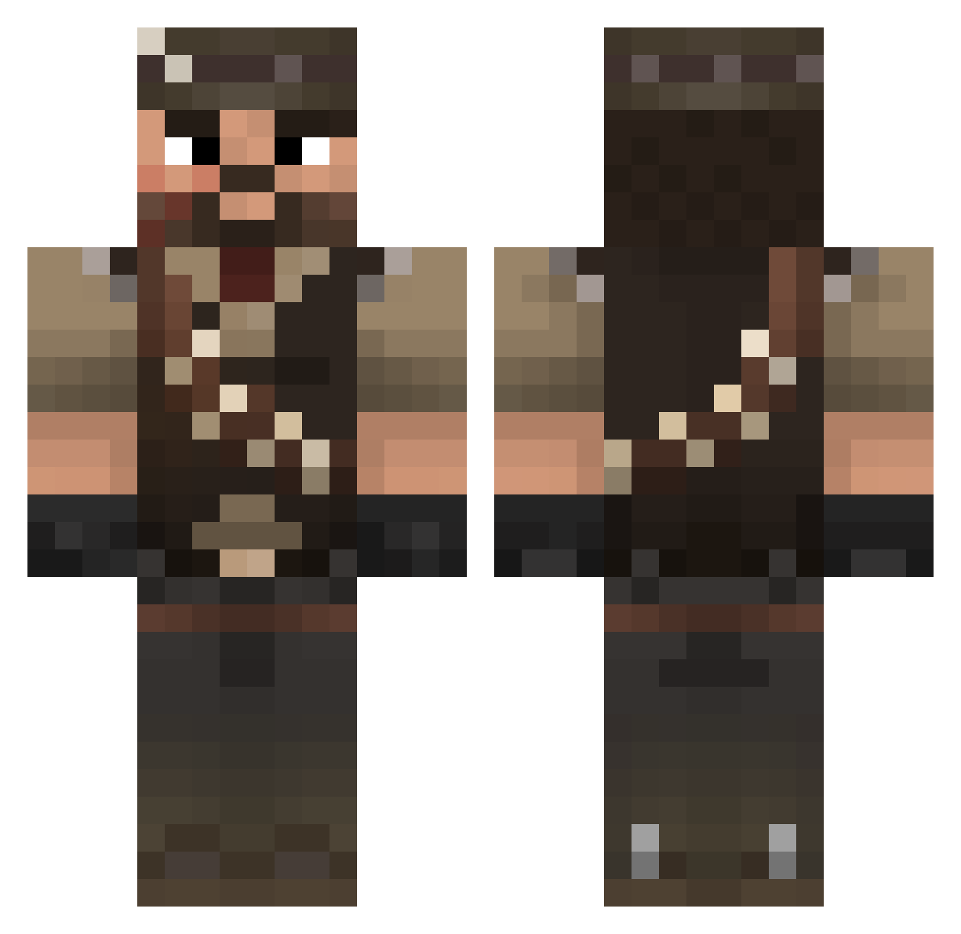 mike34827 Minecraft skin, front and back view
