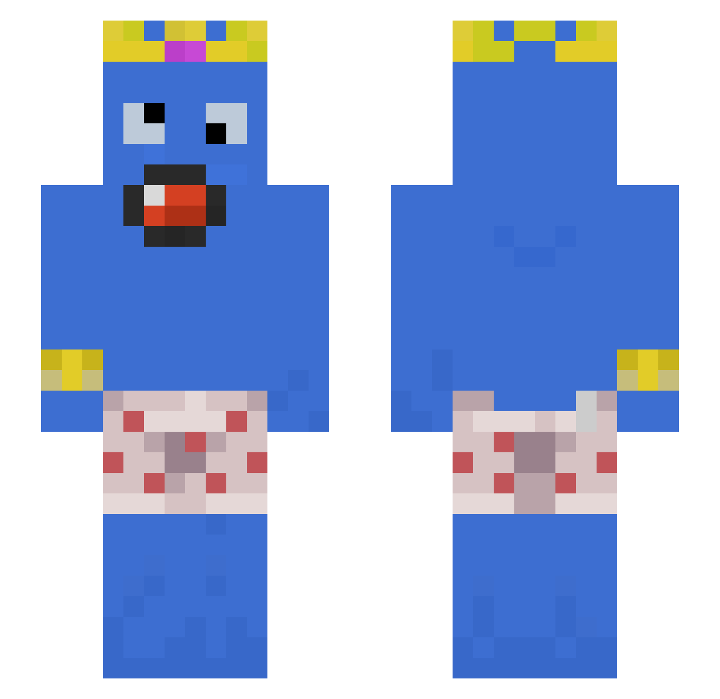 Umn1k Minecraft skin, front and back view