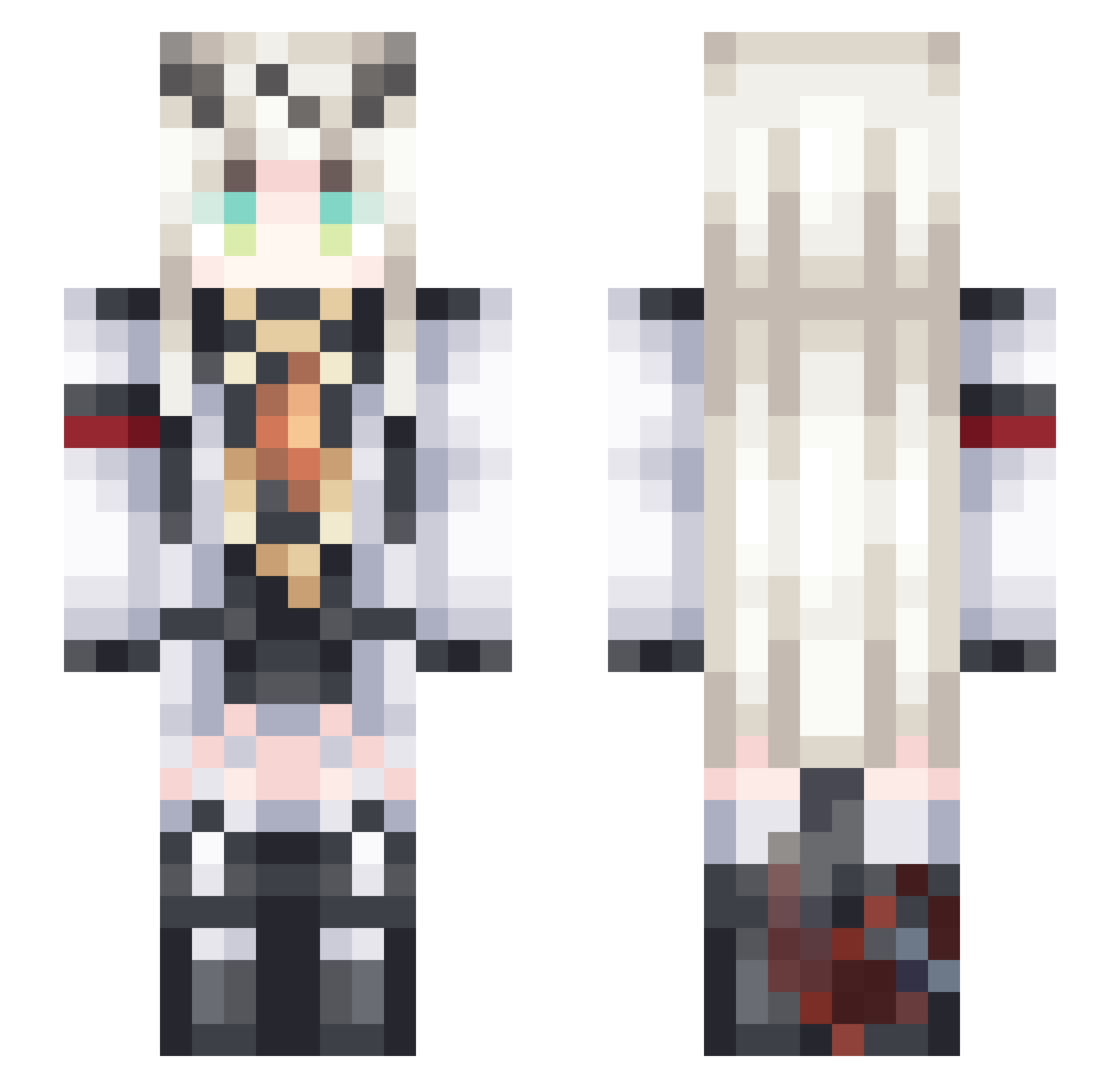 khrissi Minecraft skin, front and back view