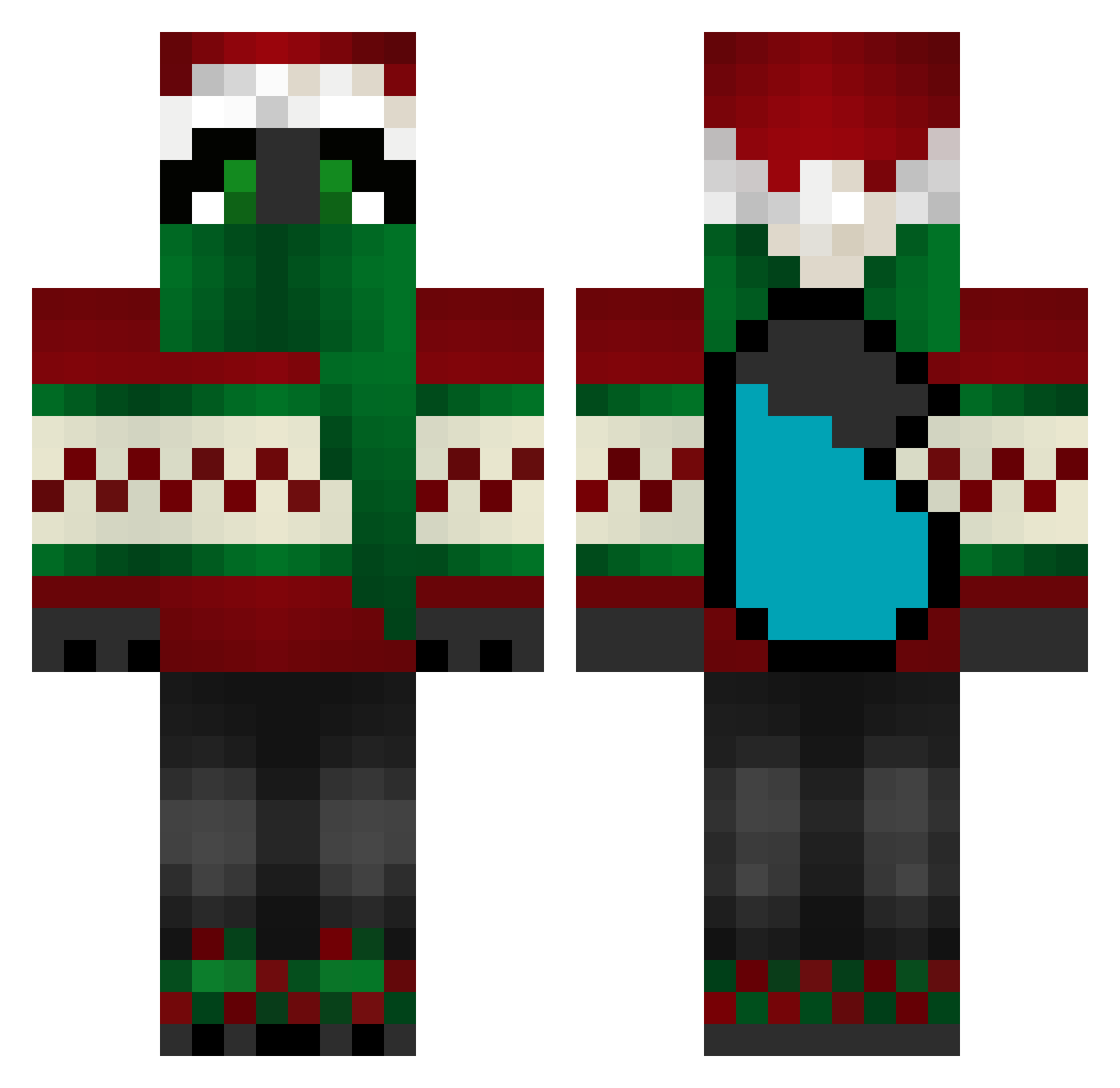 WufTheDev Minecraft skin, front and back view