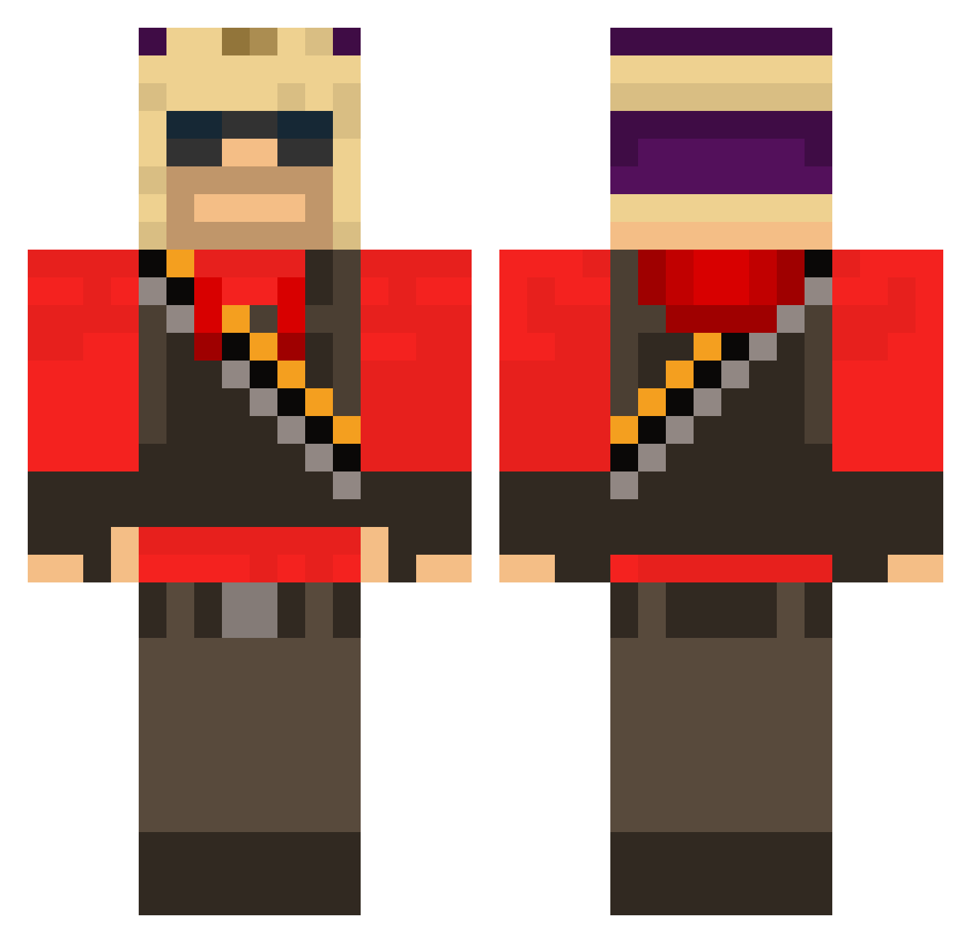 Griff_IRL Minecraft skin, front and back view