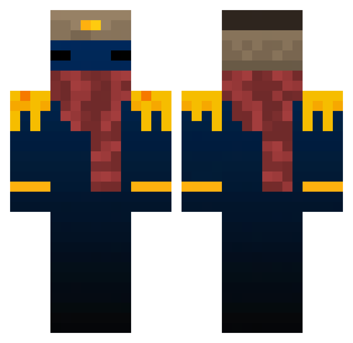 SodiumBiproduct Minecraft skin, front and back view