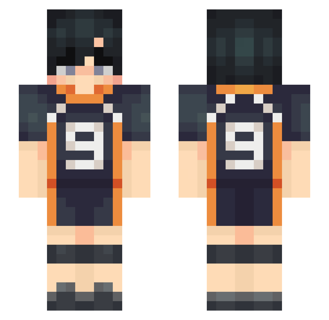 KaBeamz Minecraft skin, front and back view