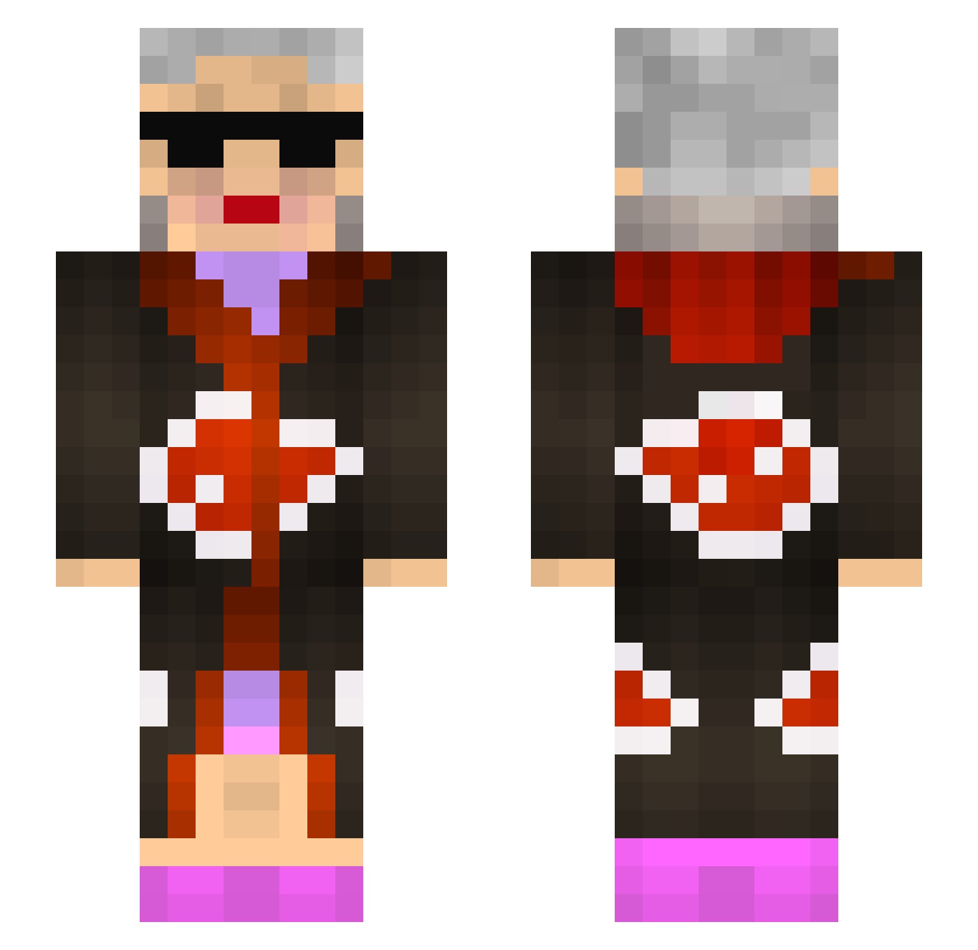 Zauber0ma Minecraft skin, front and back view