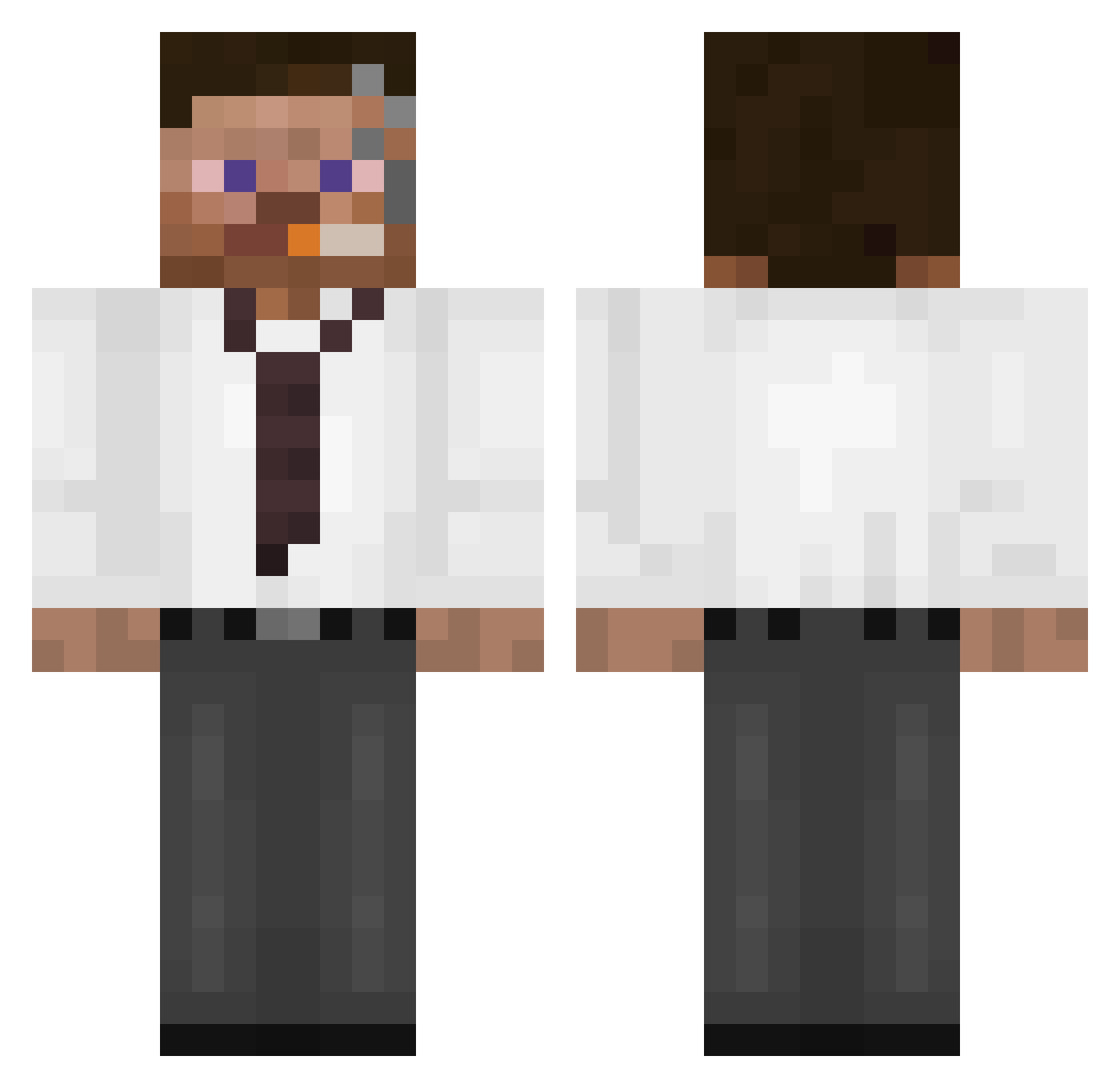idwz Minecraft skin, front and back view