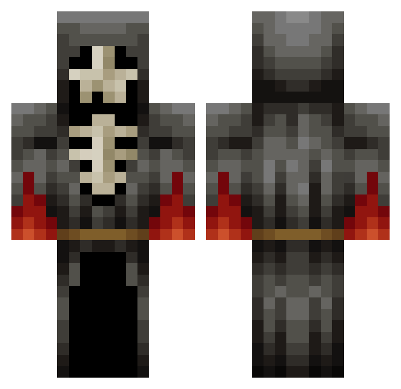 LrdCrnls Minecraft skin, front and back view