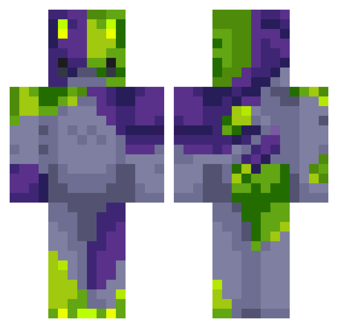 GothEnjoyer Minecraft skin, front and back view