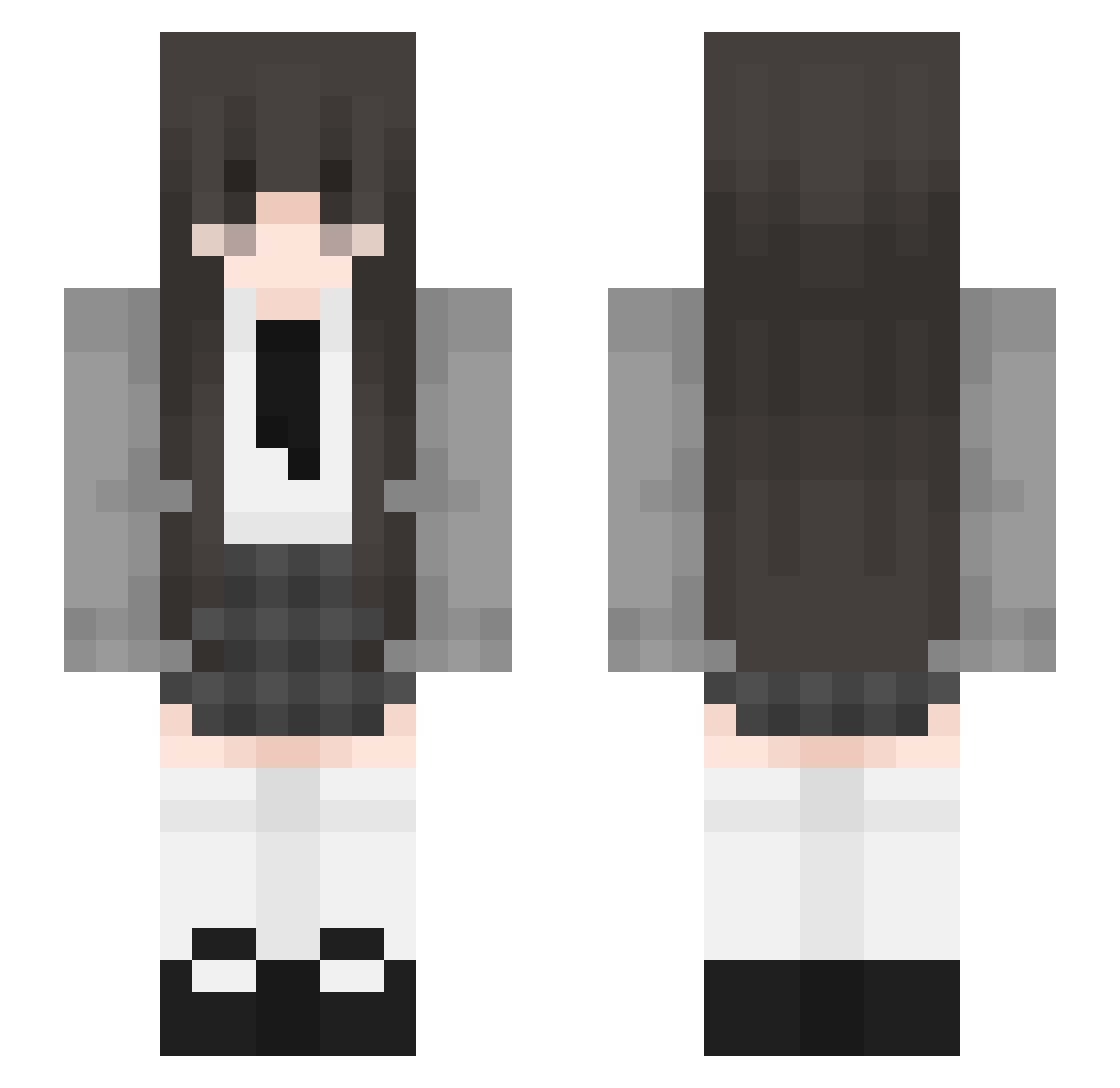 Mystixxal Minecraft skin, front and back view