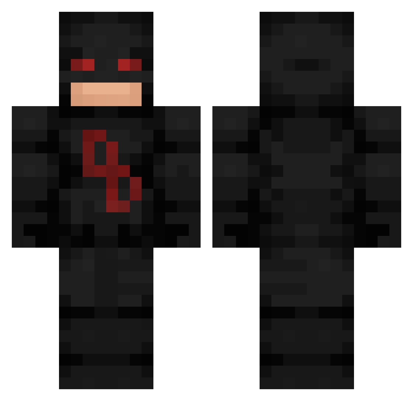 RabidChipmunk Minecraft skin, front and back view