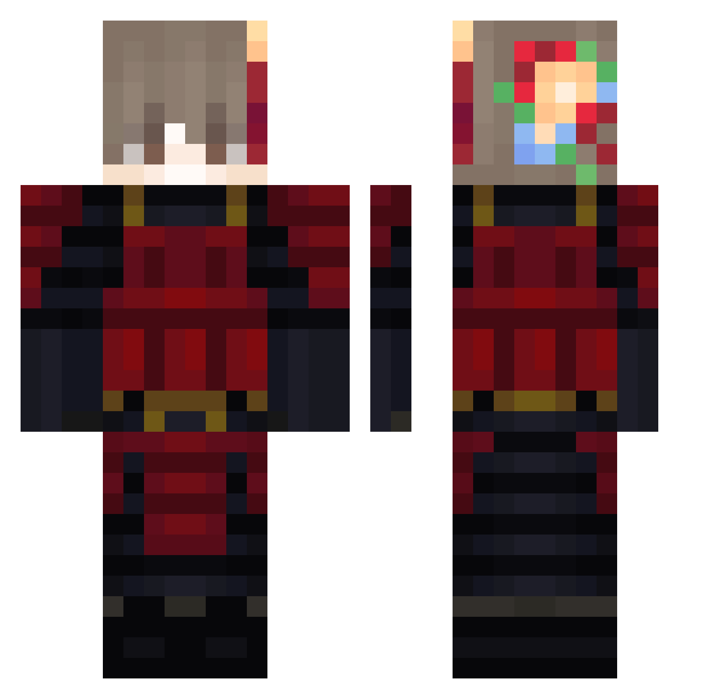 SuzukiIc0n Minecraft skin, front and back view