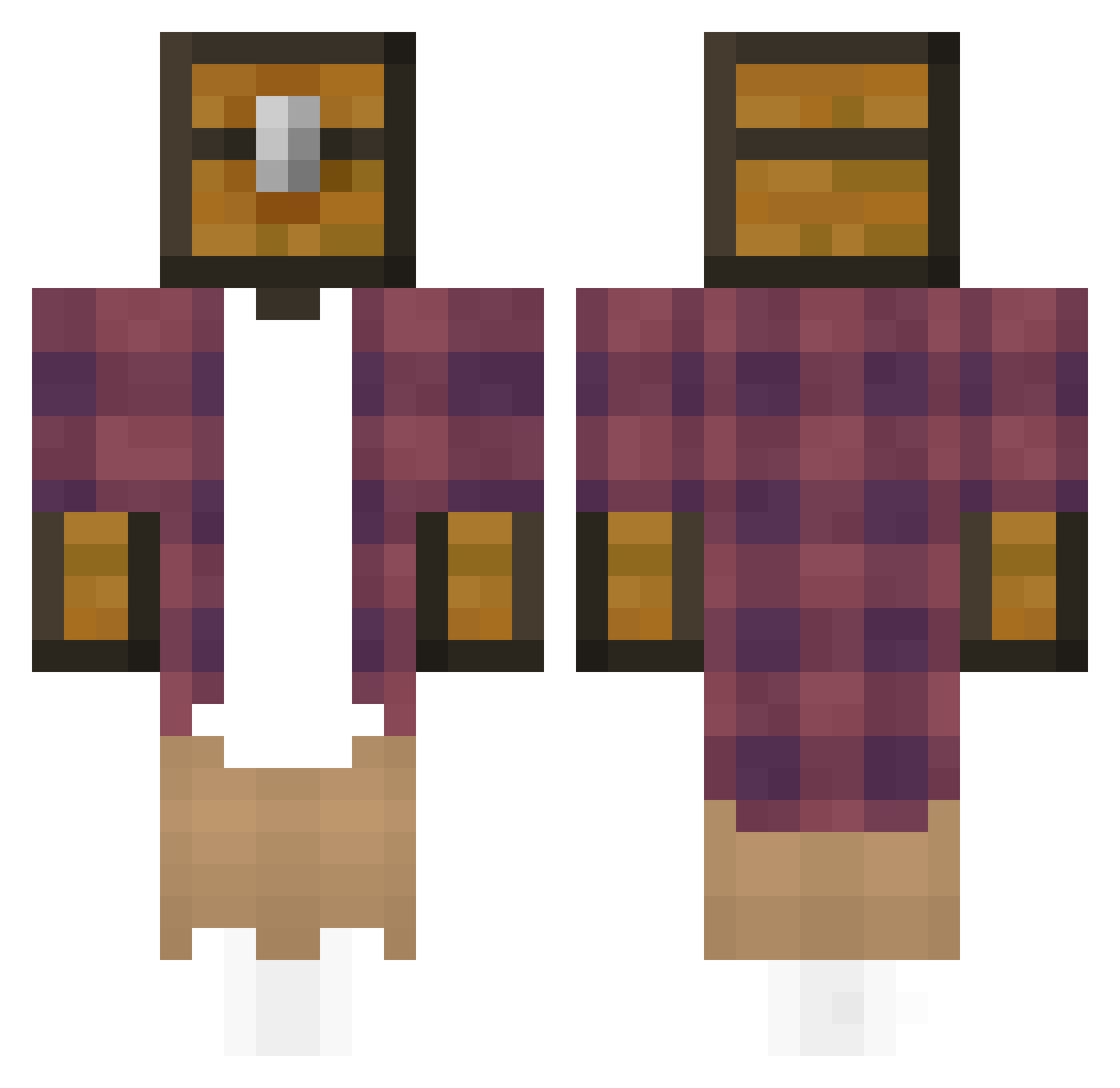 Fimico Minecraft skin, front and back view