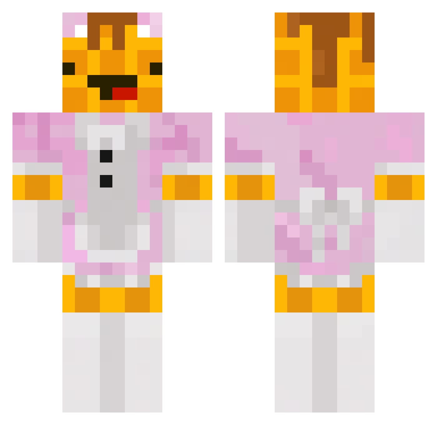 NoobPlayerSpan Minecraft skin, front and back view