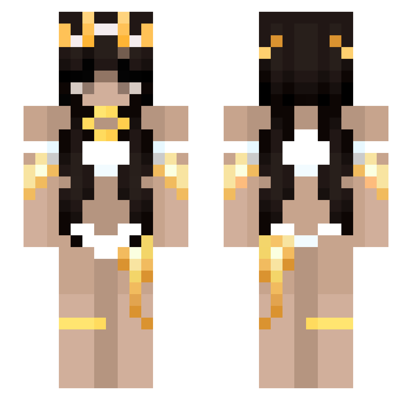 Nicolly_ Minecraft skin, front and back view