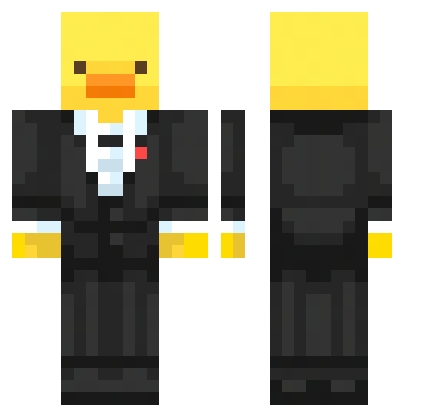 Chaosgamer2 Minecraft skin, front and back view