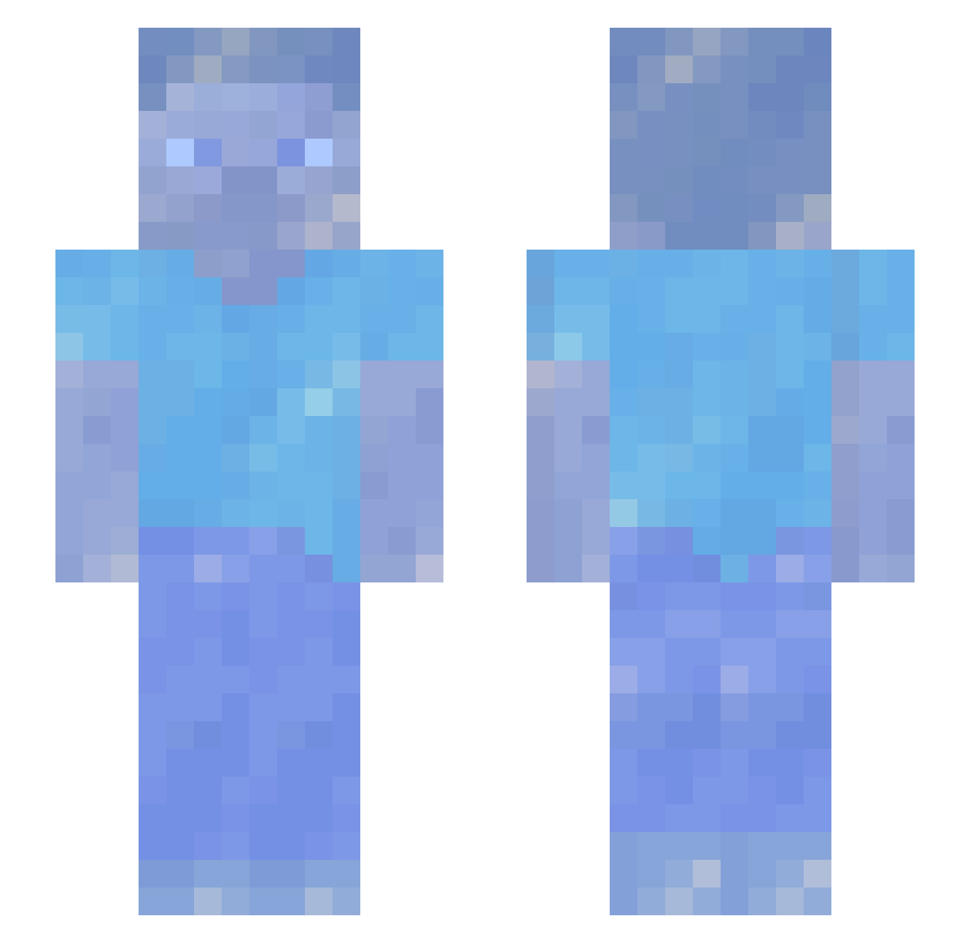 Qrig Minecraft skin, front and back view