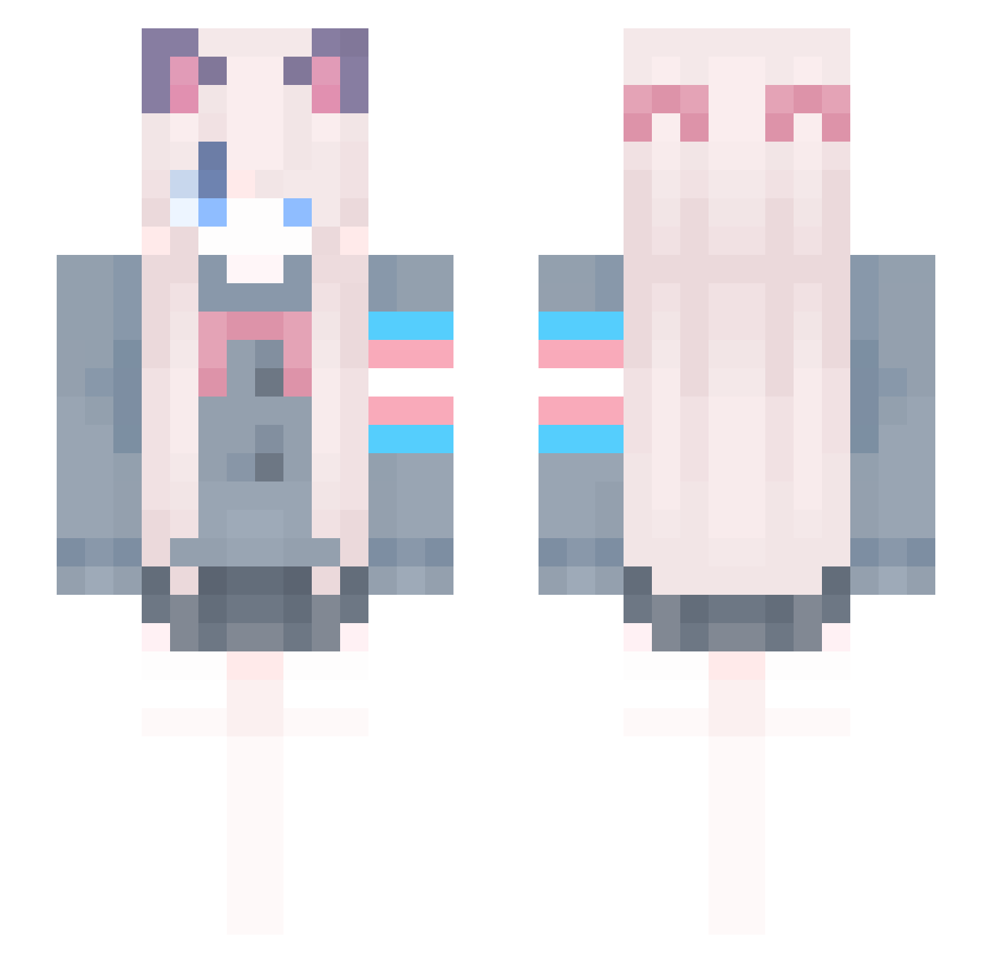 Tihc1 Minecraft skin, front and back view