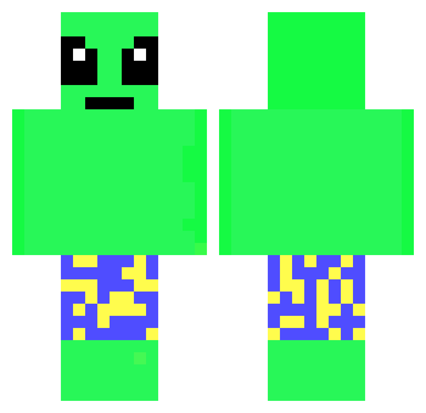 SamuSamosa Minecraft skin, front and back view