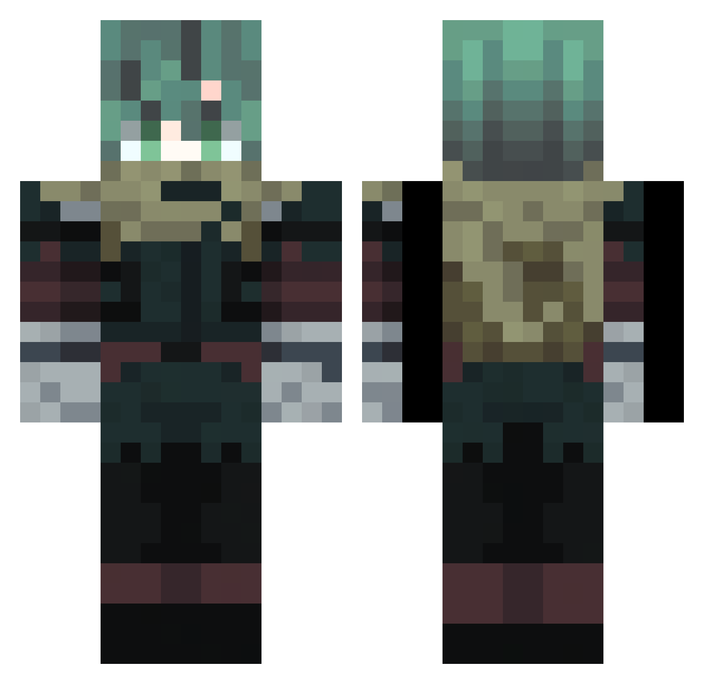 zzqu Minecraft skin, front and back view