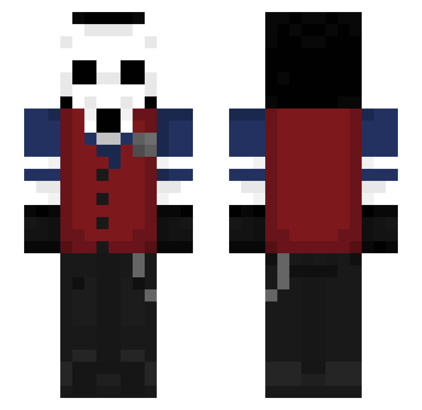 Snowfoxylove Minecraft skin, front and back view