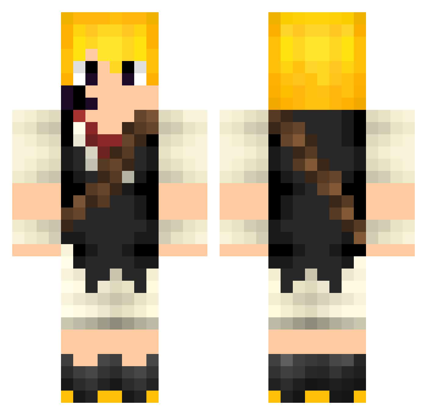 BotBiLLa Minecraft skin, front and back view