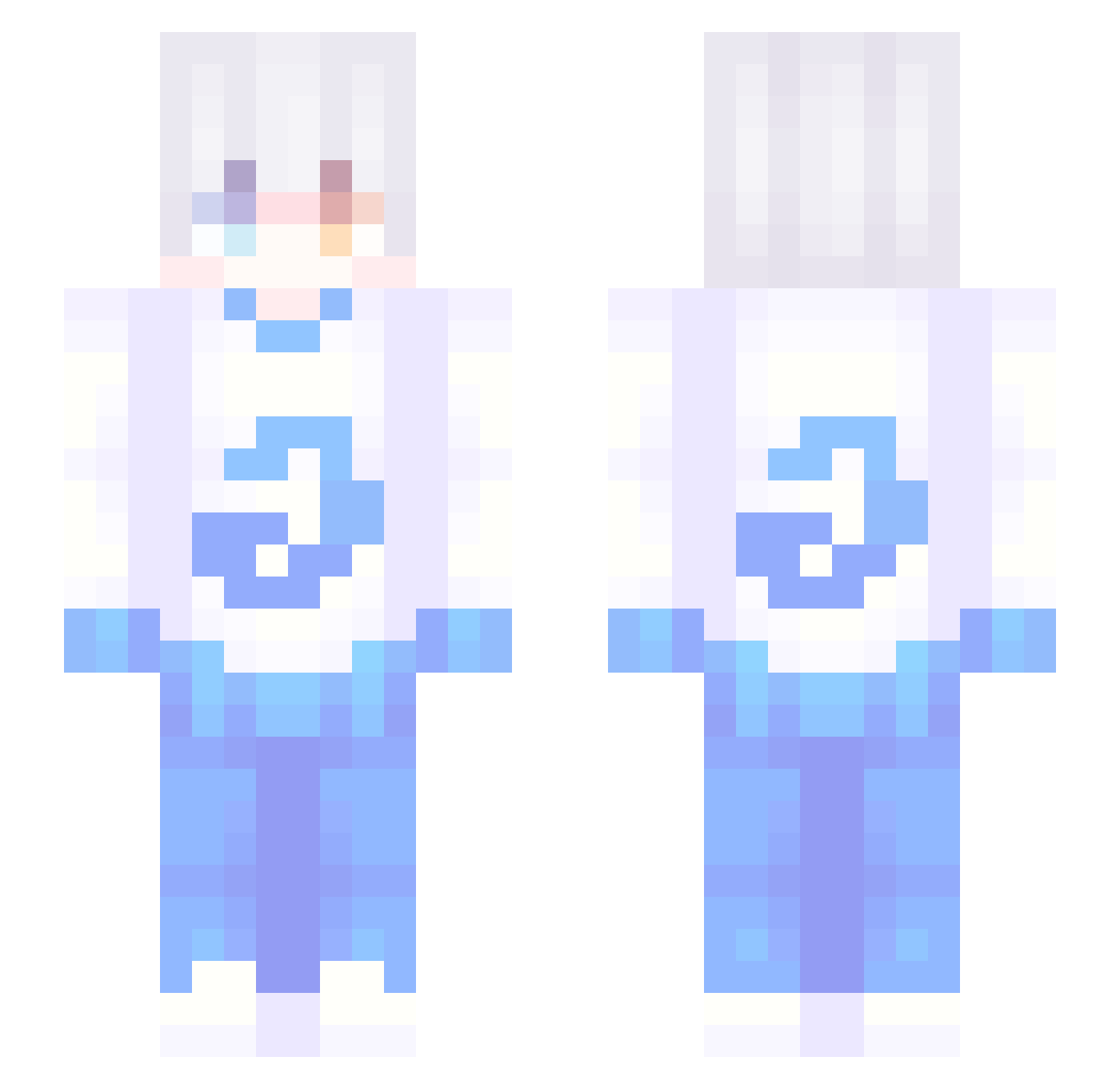 vNero Minecraft skin, front and back view