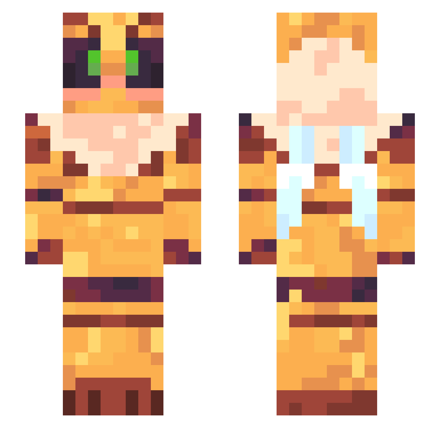 CorakitO Minecraft skin, front and back view