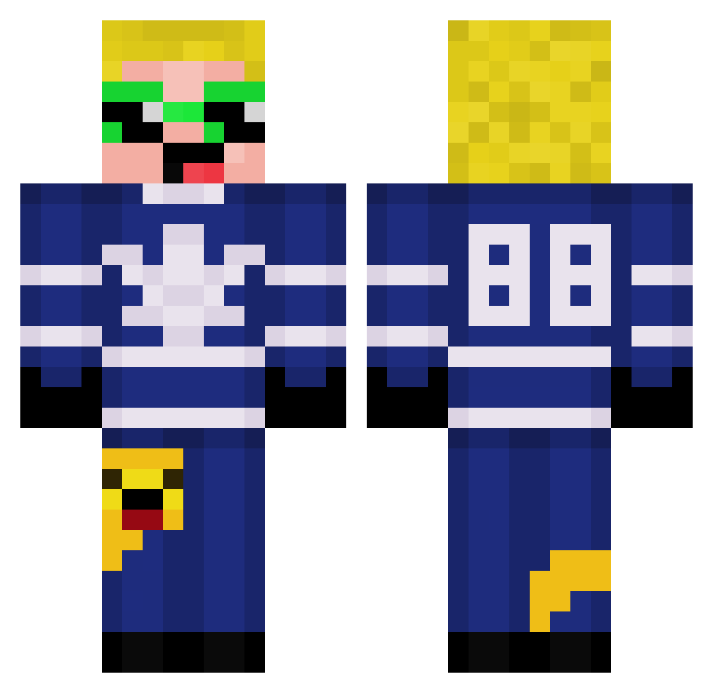 Mellituzz Minecraft skin, front and back view