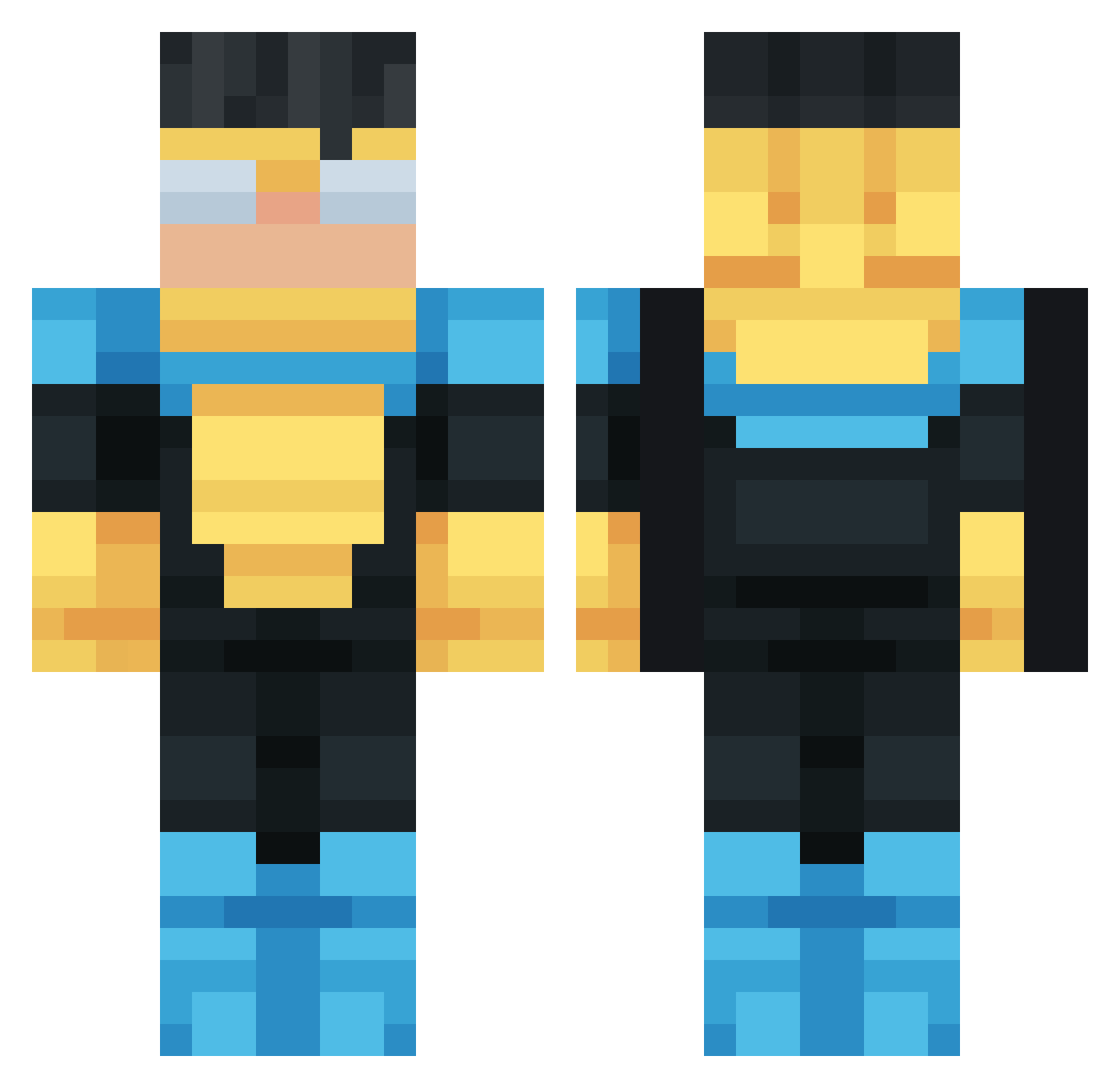 ThePster Minecraft skin, front and back view