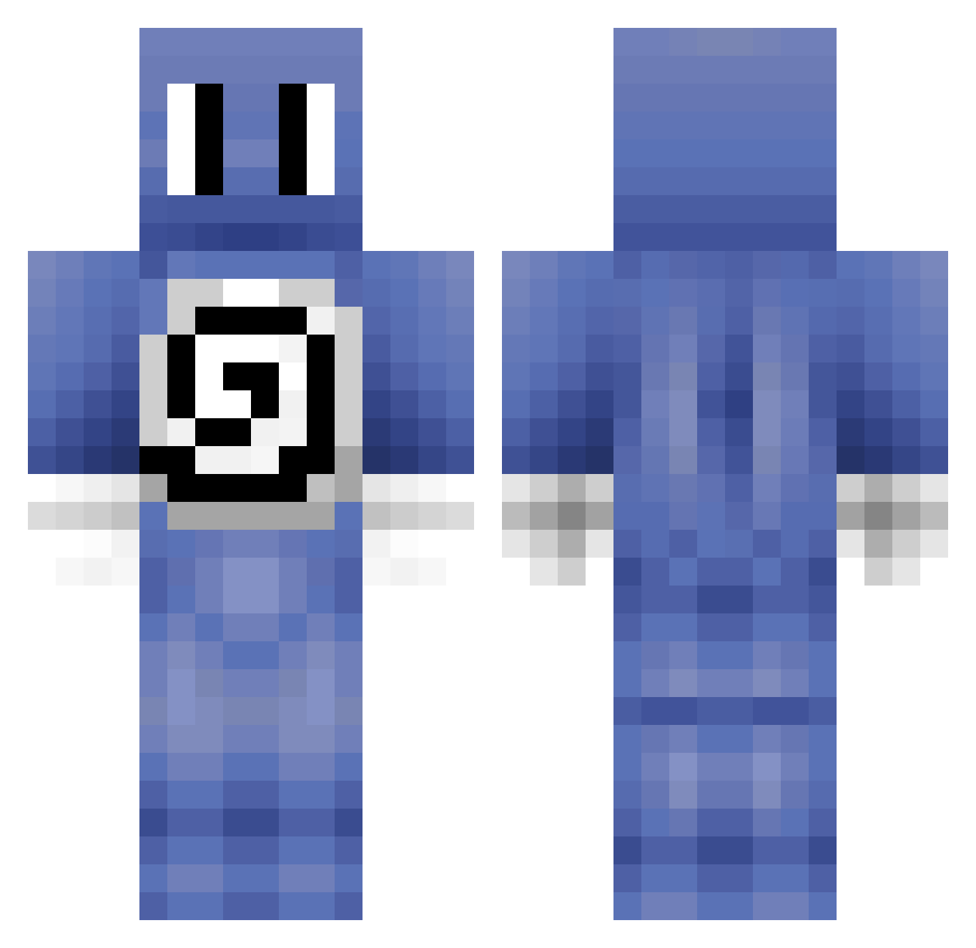 RoomCape Minecraft skin, front and back view