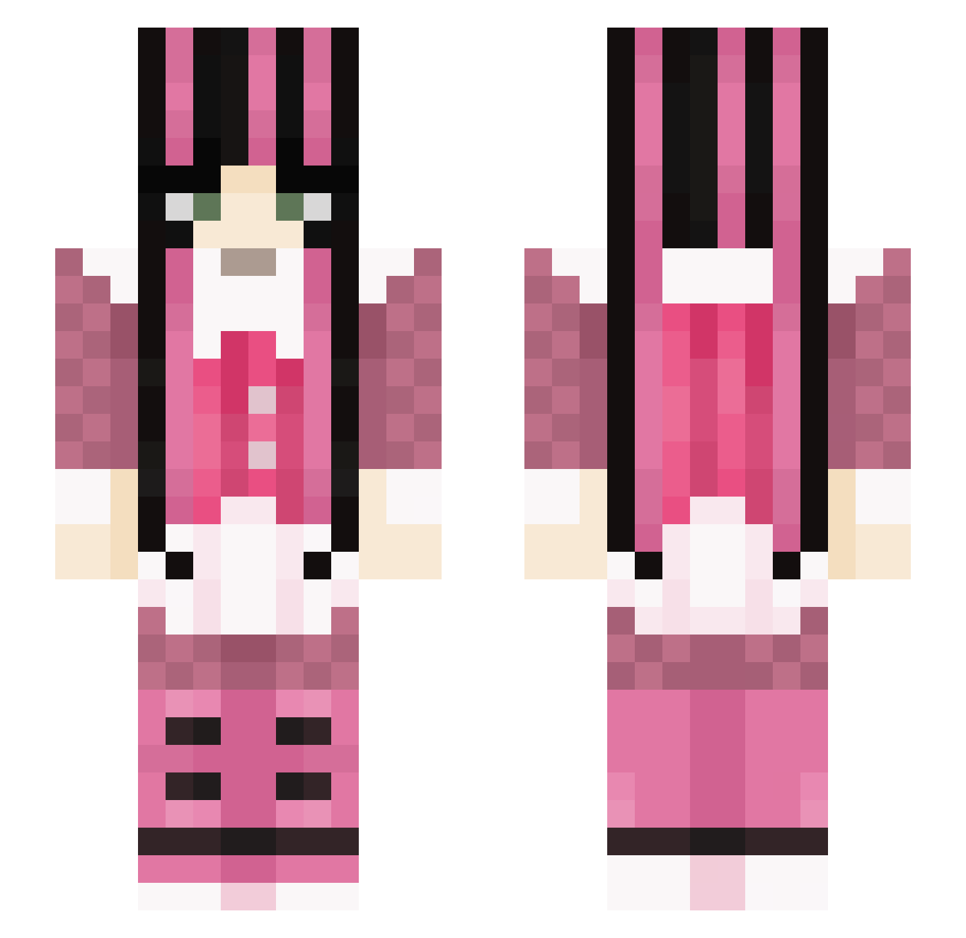 dovey29 Minecraft skin, front and back view
