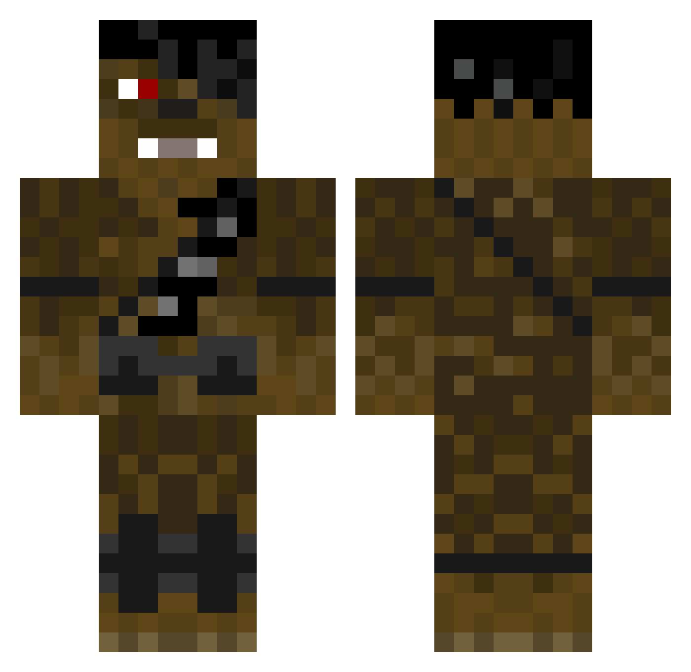 Halfreds Minecraft skin, front and back view