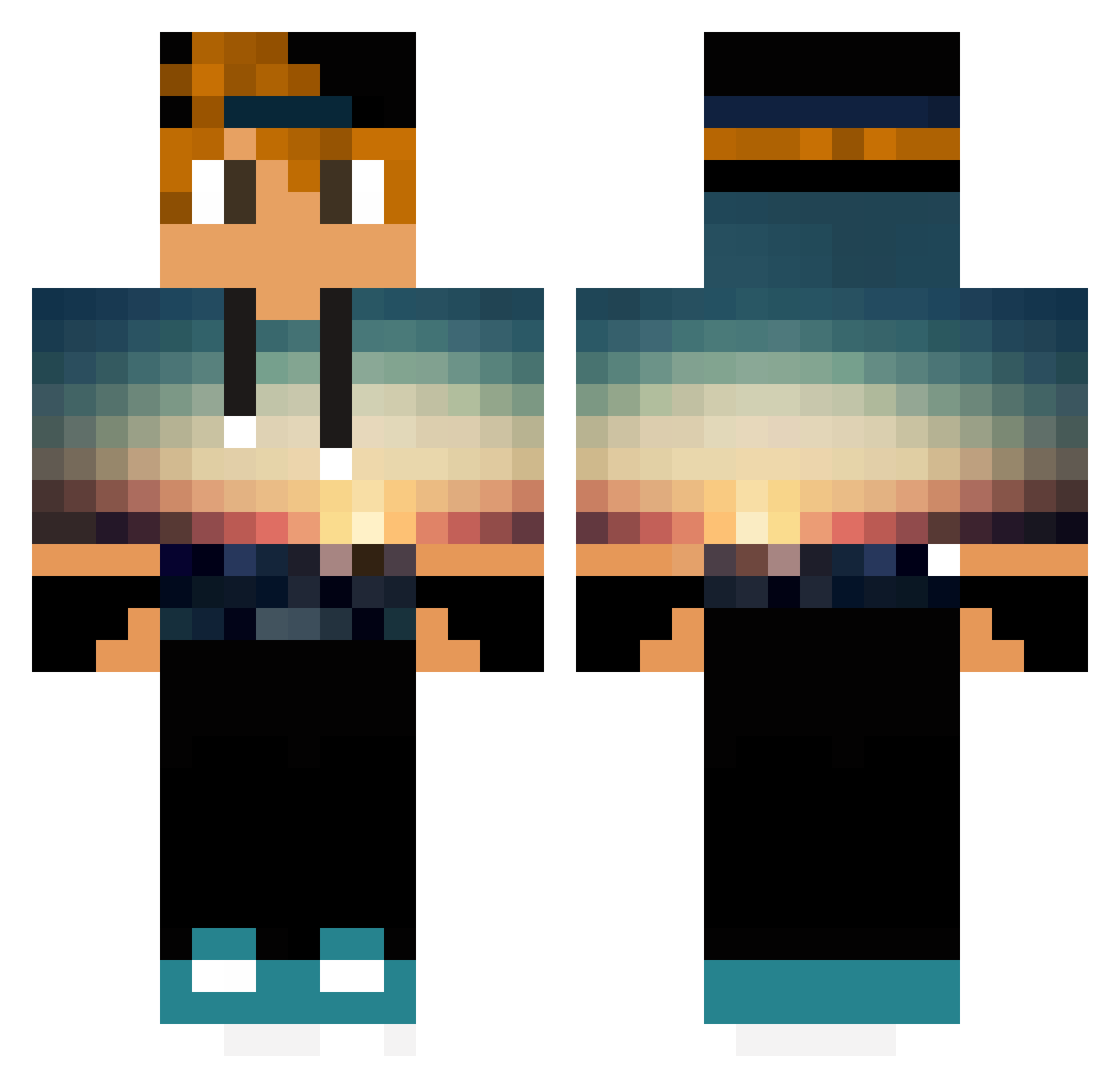 WEavE_FoX Minecraft skin, front and back view