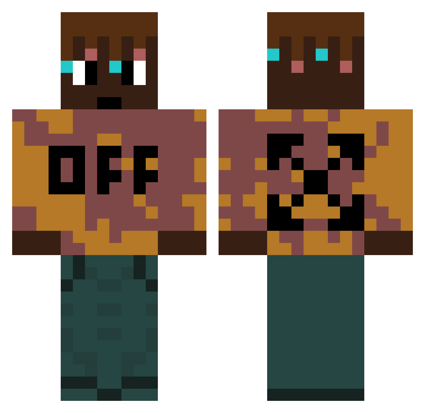 malwill Minecraft skin, front and back view