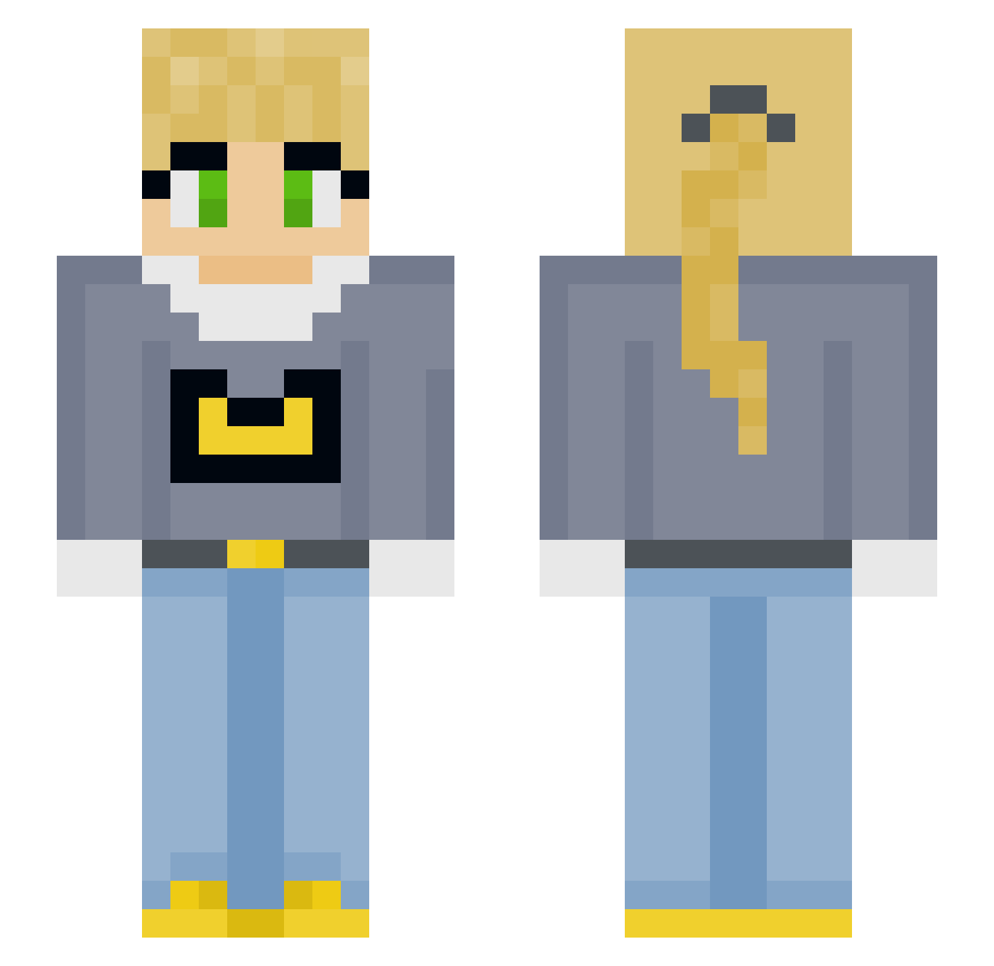 SkySonali Minecraft skin, front and back view