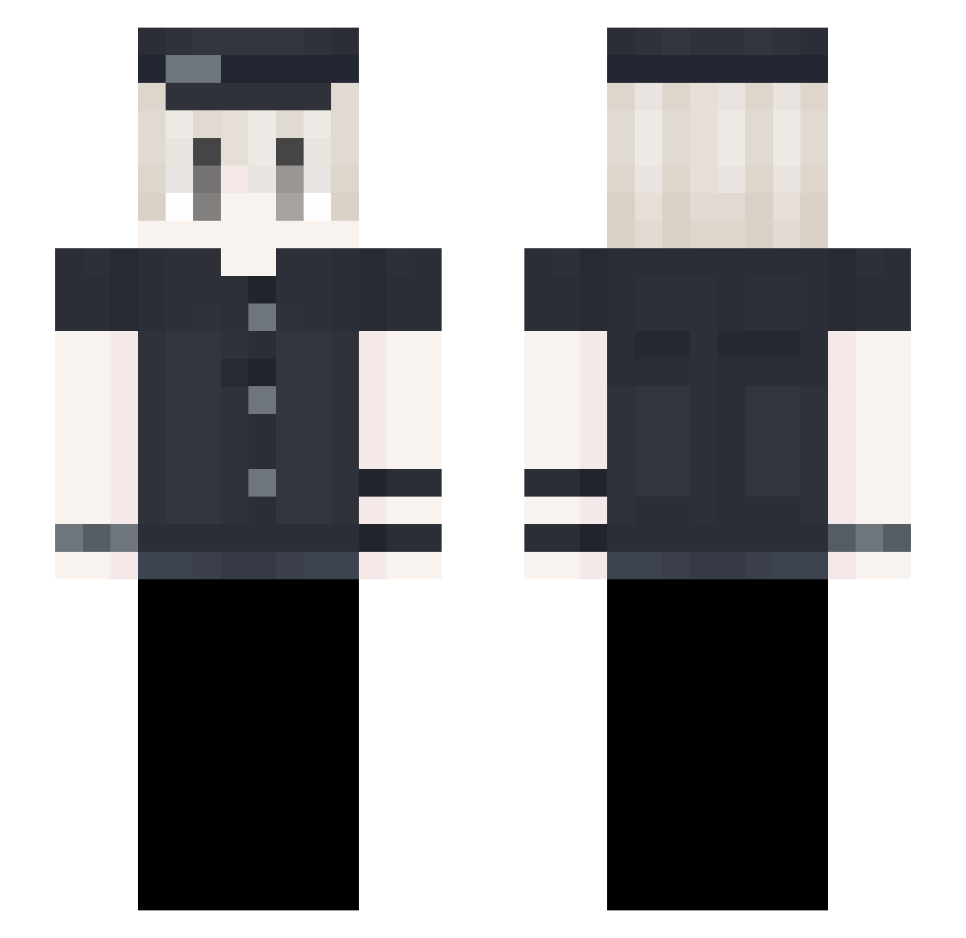 caretakes Minecraft skin, front and back view