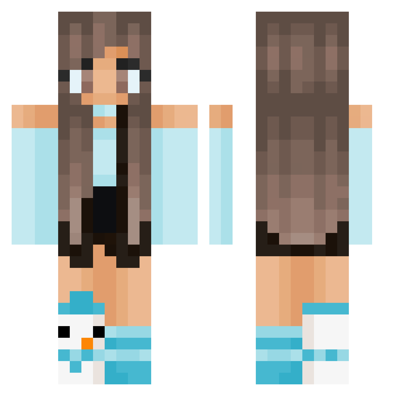 TTVreckomichael Minecraft skin, front and back view
