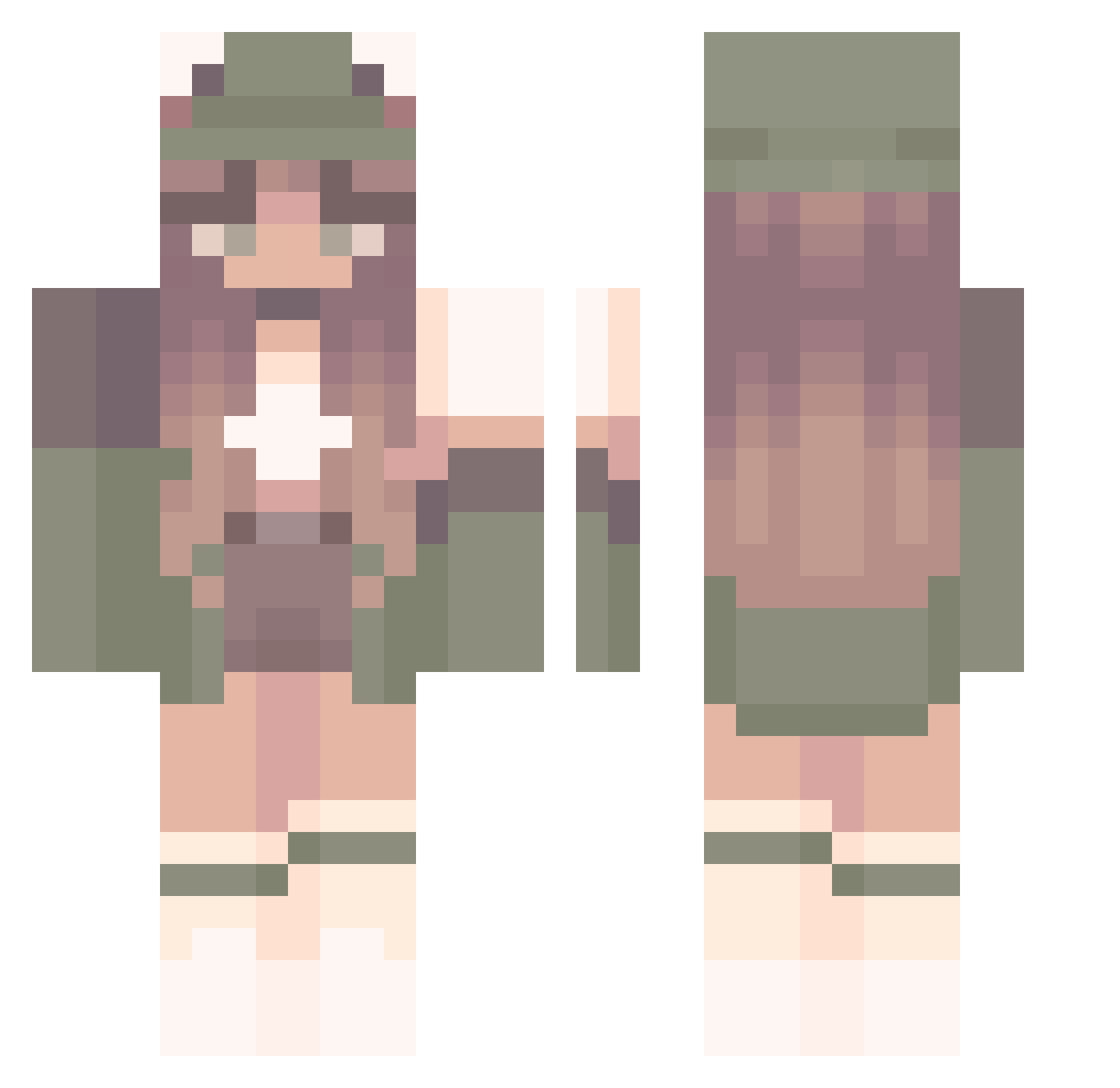 Melina005 Minecraft skin, front and back view
